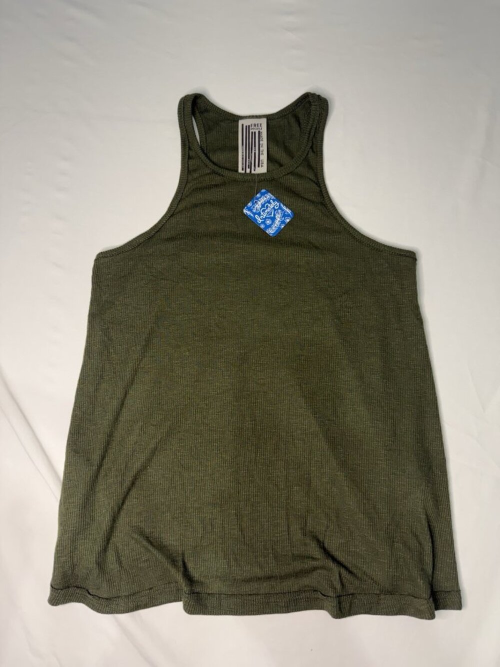 Women’s FREE PEOPLE Olive Ribbed Sleeveless  Tank Top Small